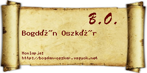 Bogdán Oszkár névjegykártya