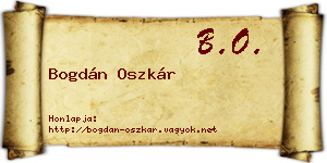 Bogdán Oszkár névjegykártya