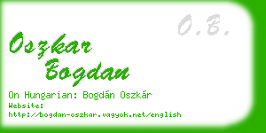 oszkar bogdan business card